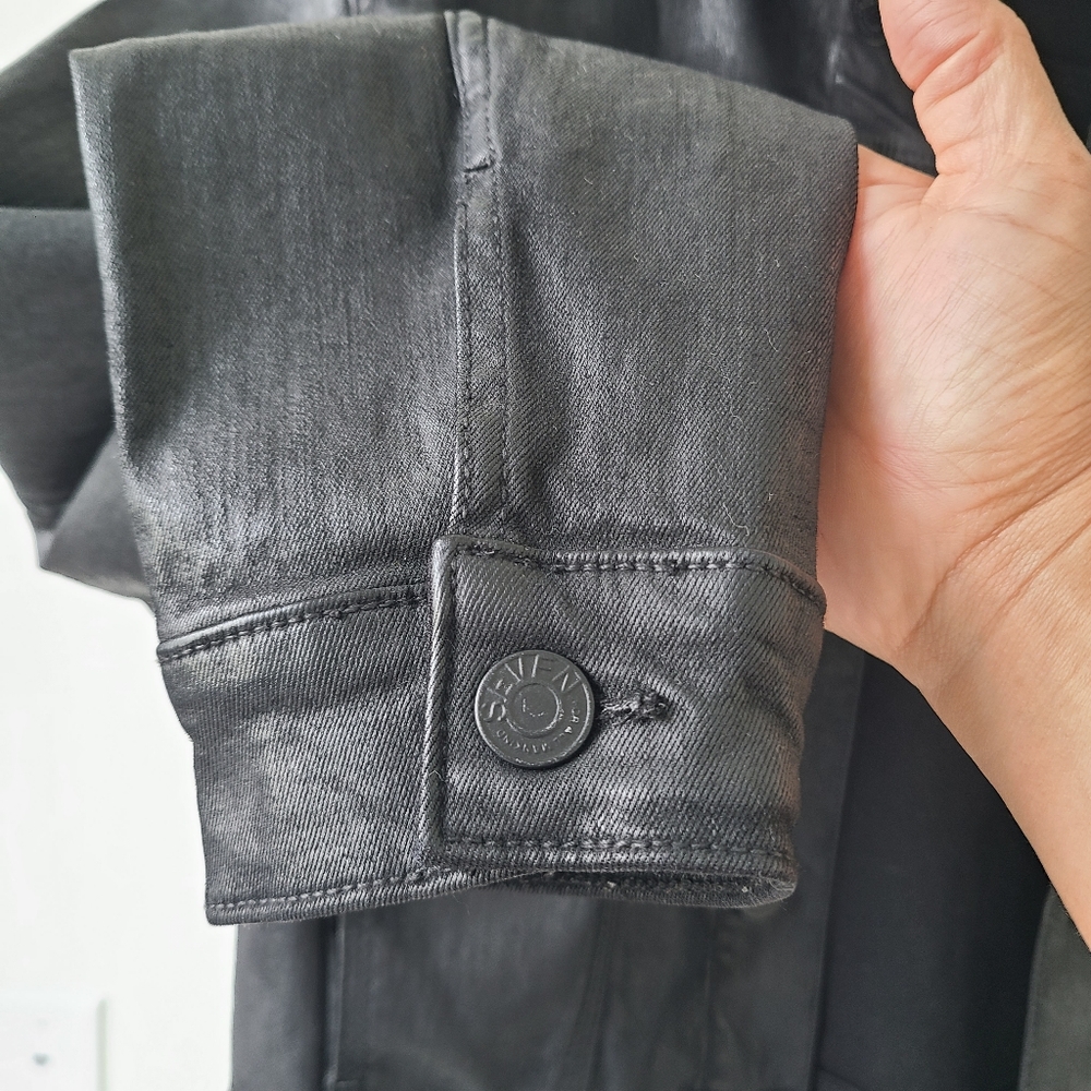 7 For All Mankind - Coated Denim Jacket, Large, Black - Picture 13 of 13